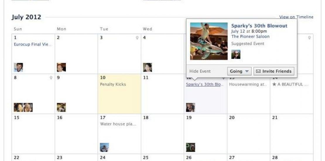 Calendario: la nuova modalità di visualizzazione degli Eventi di Facebook